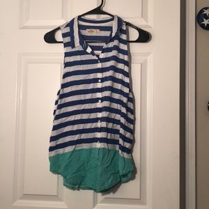 Button down collared tank